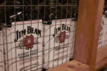 Jim Beam bottles on display